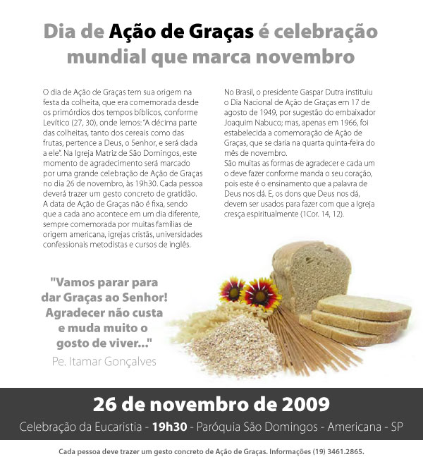 26/11/2009 - Dia de A��o de Gra�as